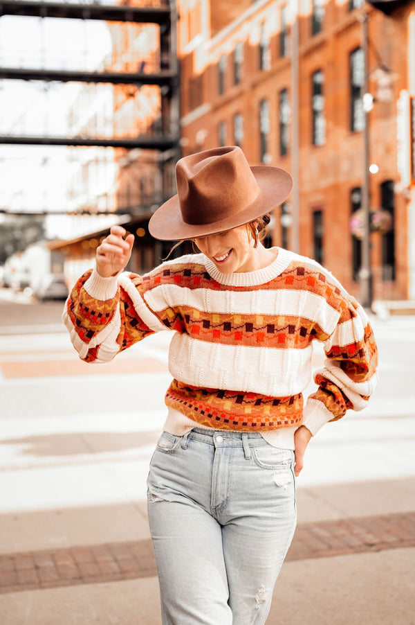 Cable Knit Multi Color Sweater