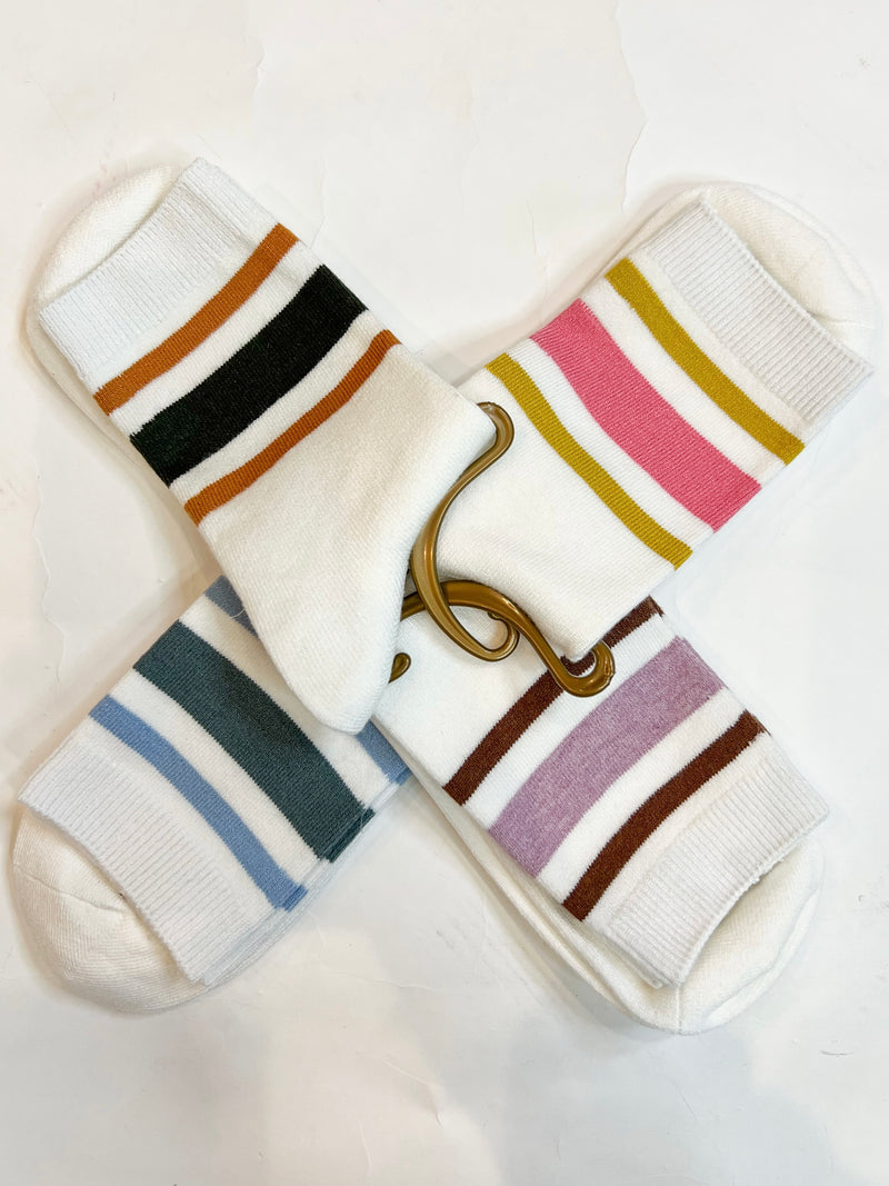 Retro Stripe Crew Socks