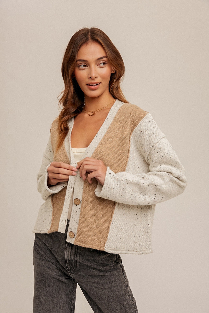 Speckled Panel Cardi