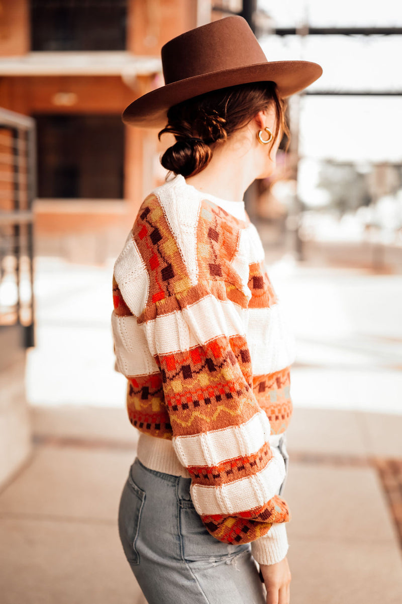 Cable Knit Multi Color Sweater