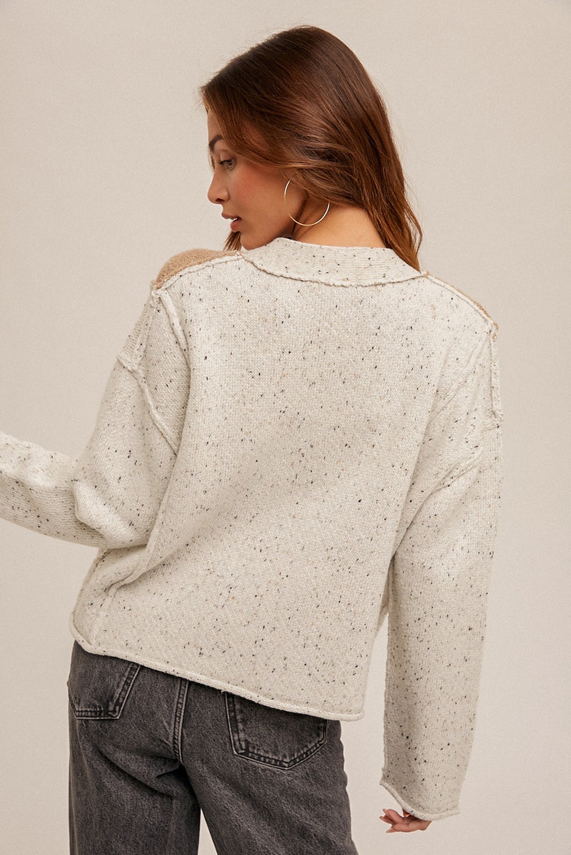 Speckled Panel Cardi