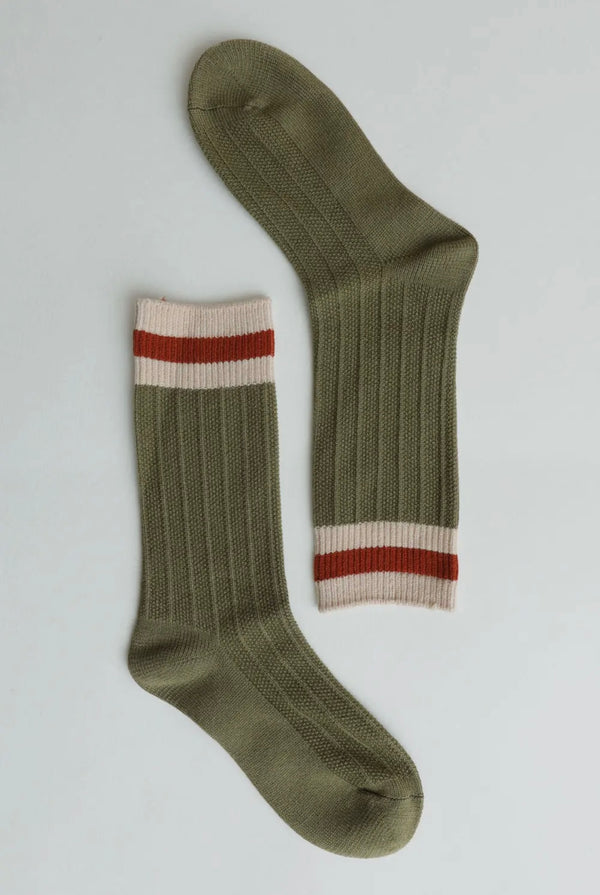 Olive Colorblock Socks