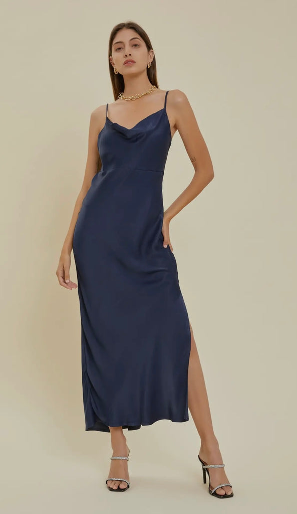 eclipse silk midi dress Quince Women's Medium Size Slip Dress in Caper Eclipse