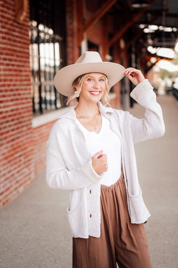 Hand Knit Pocket Cardi