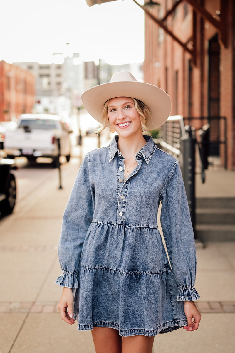 Longsleeve Denim Mini Dress
