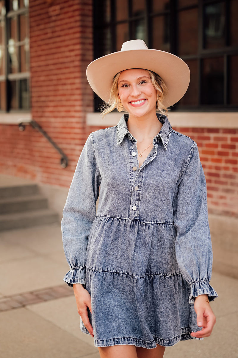 Longsleeve Denim Mini Dress