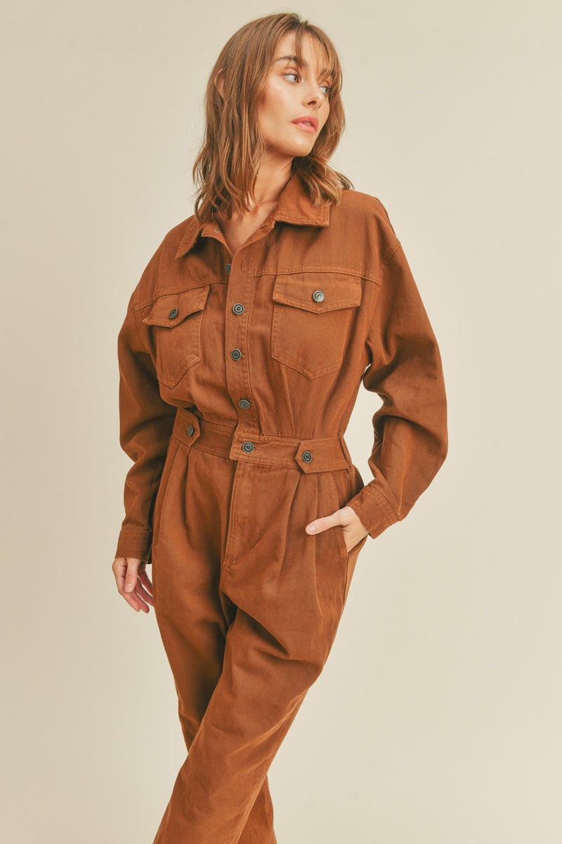 Brown Longsleeve Jumpsuit