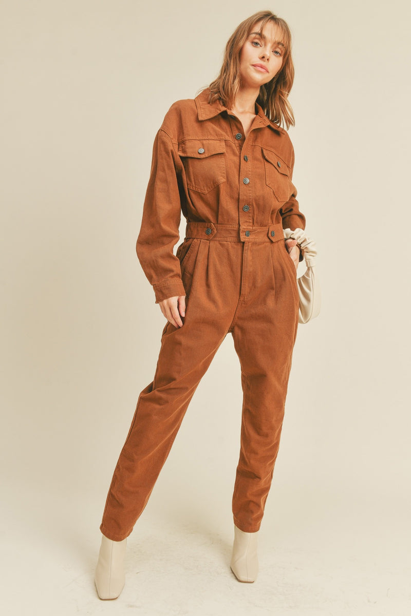 Brown Longsleeve Jumpsuit