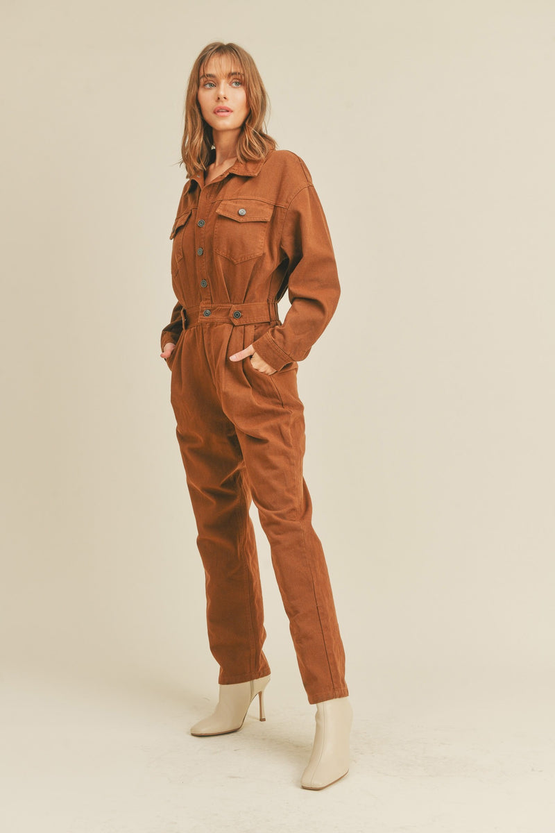 Brown Longsleeve Jumpsuit