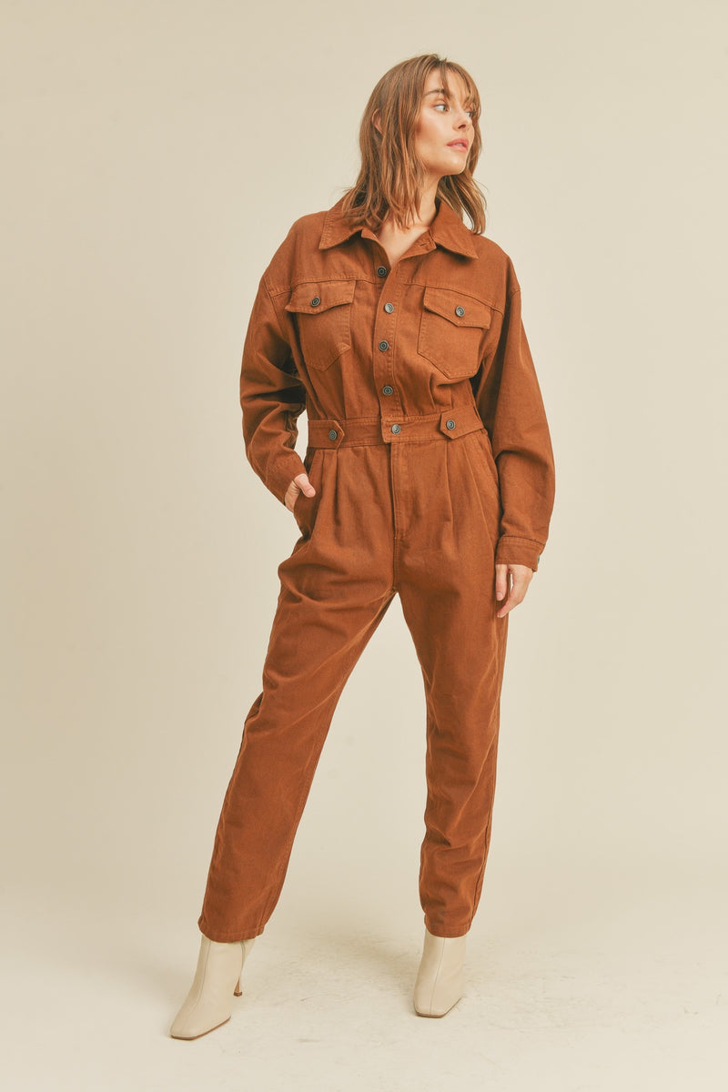 Brown Longsleeve Jumpsuit