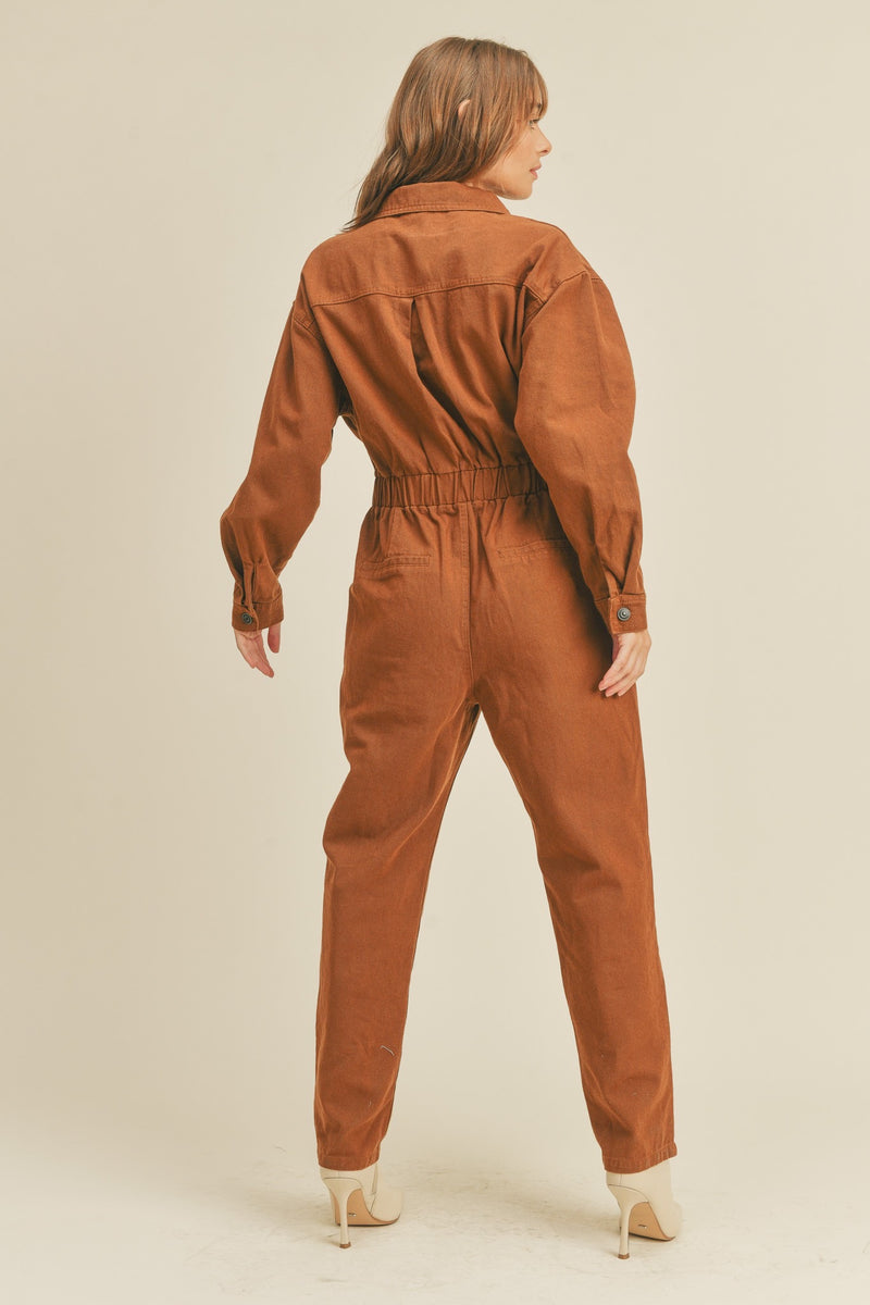 Brown Longsleeve Jumpsuit