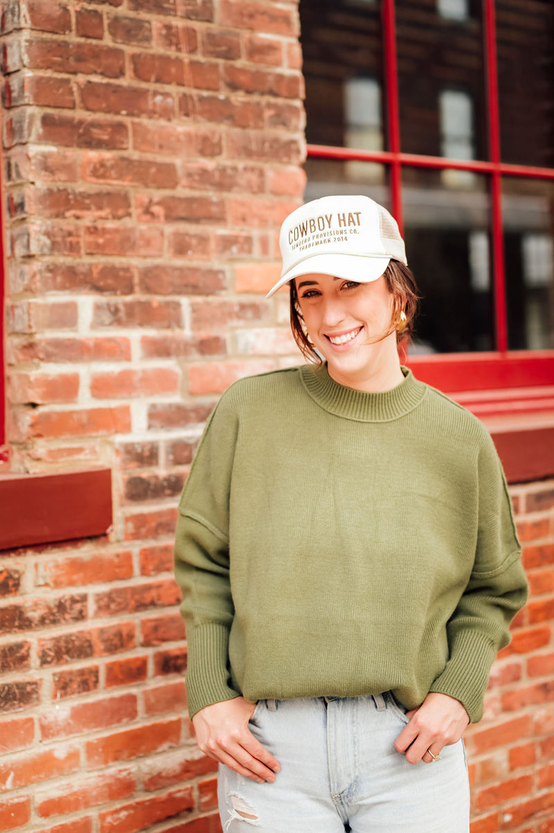Oversized Knit Sweater Olive