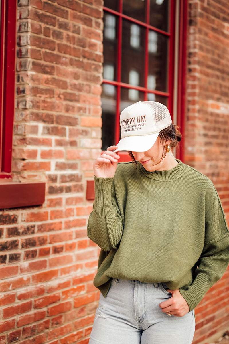 Oversized Knit Sweater Olive