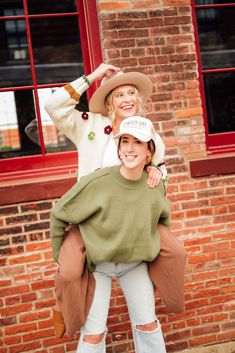Oversized Knit Sweater Olive