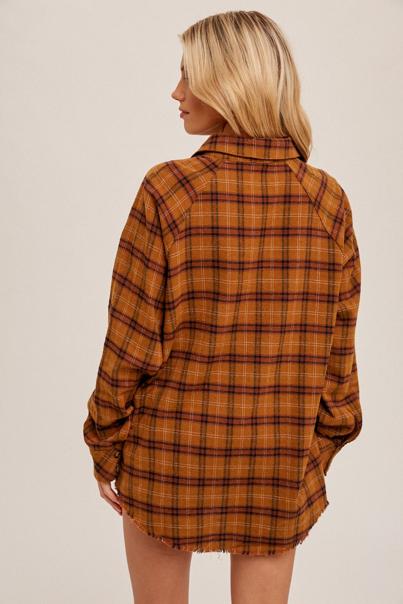 Rust Washed Plaid Top