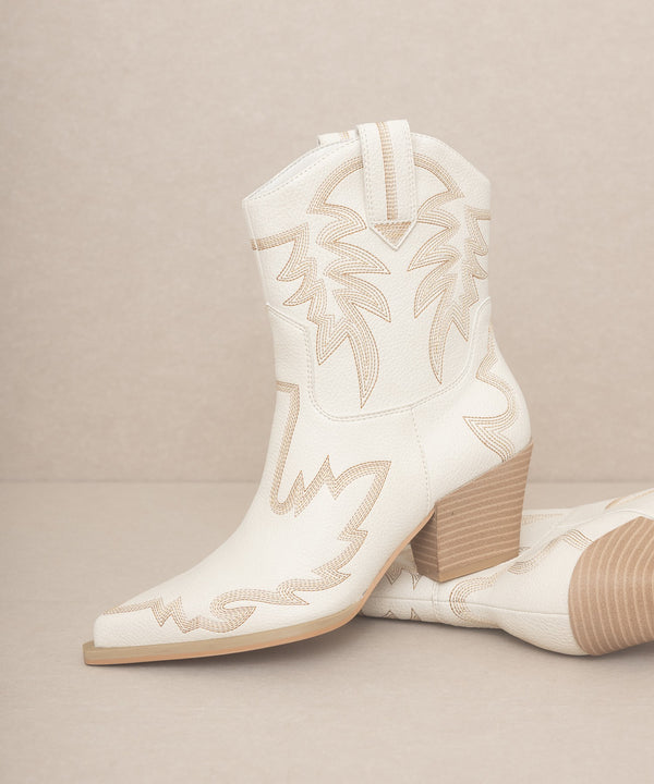 Ivory Nantes Embroidered Boot