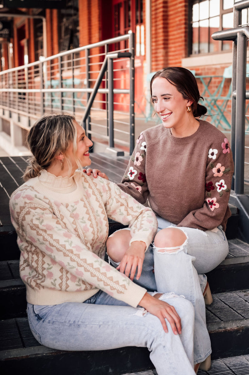 Floral Embroidered Sweater