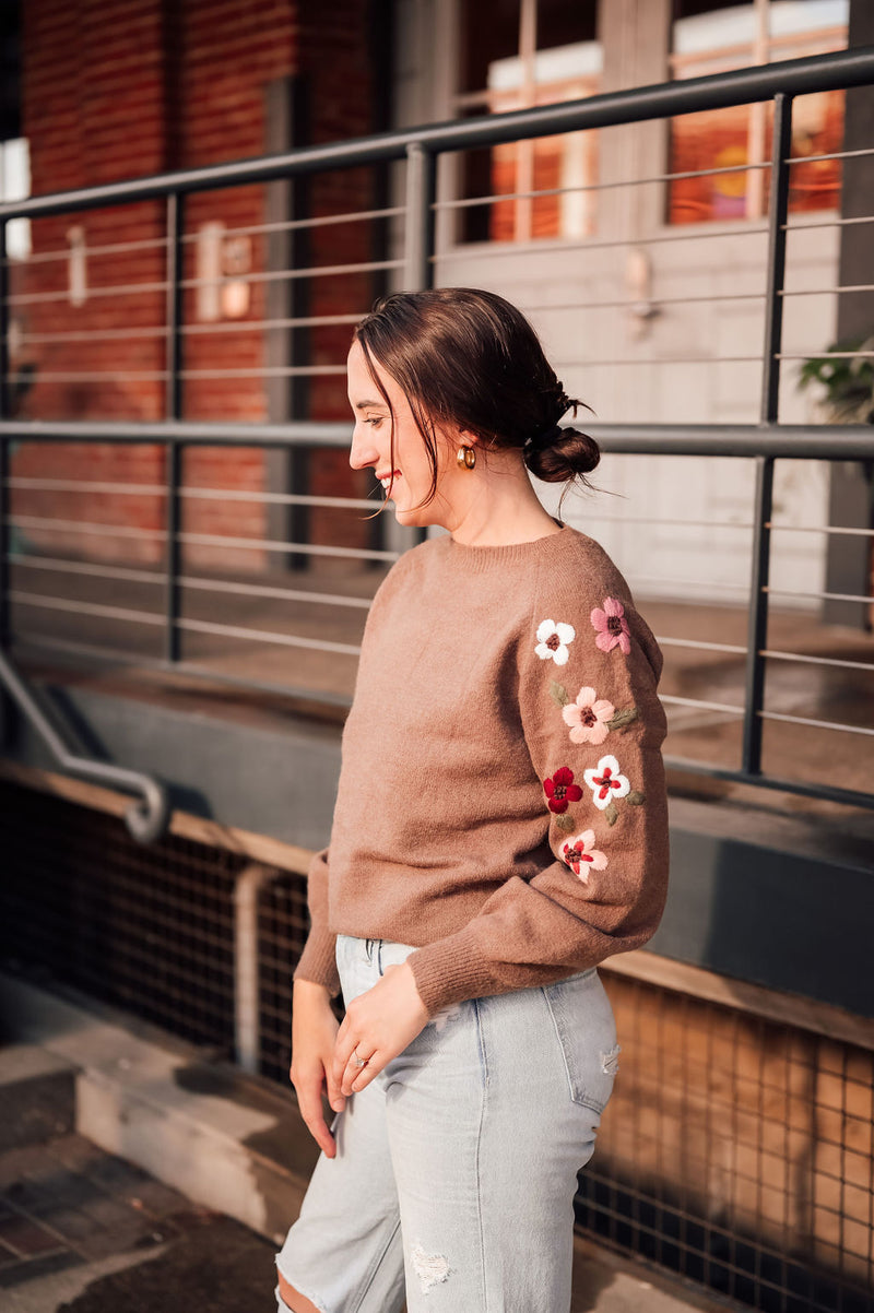 Floral Embroidered Sweater