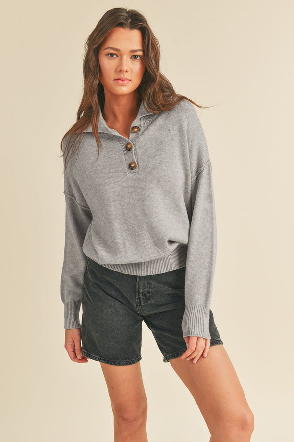 Grey Henley Pullover