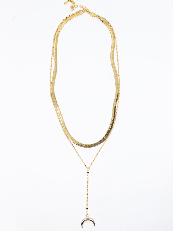 Herringbone + Horn Layered Necklace