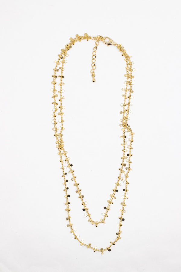Disk Double Layered Necklace