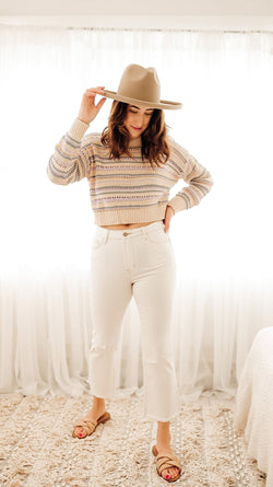 Yara Striped Knit Crop Sweater