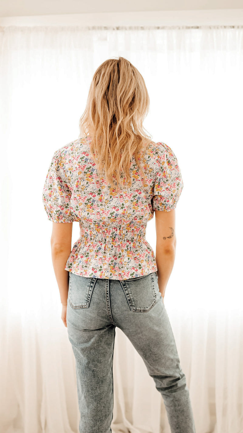 Floral + Frills Peplum Top