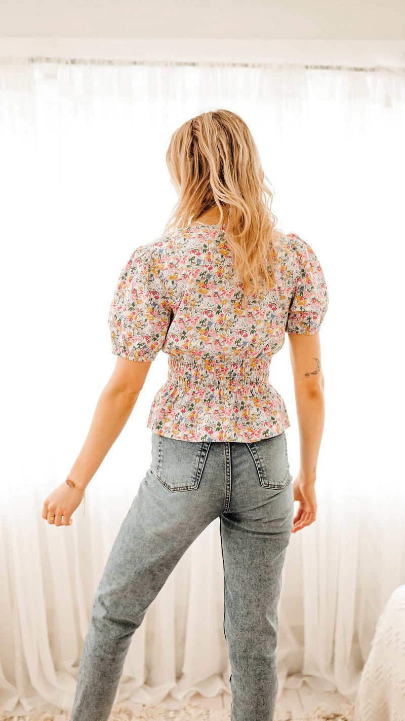 Floral + Frills Peplum Top
