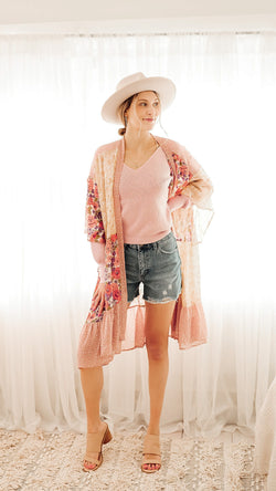 Sheridan Floral + Polka Dot Patchwork Kimono