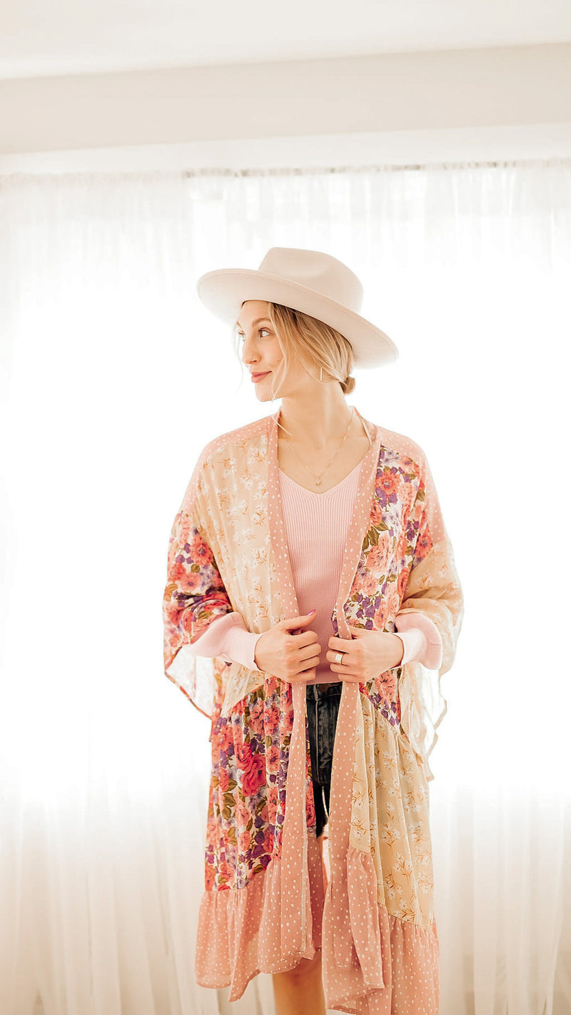 Sheridan Floral + Polka Dot Patchwork Kimono