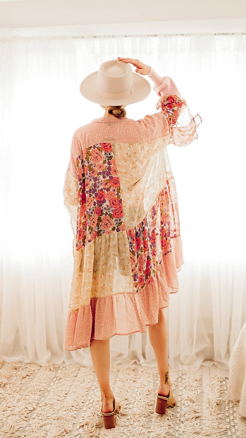 Sheridan Floral + Polka Dot Patchwork Kimono