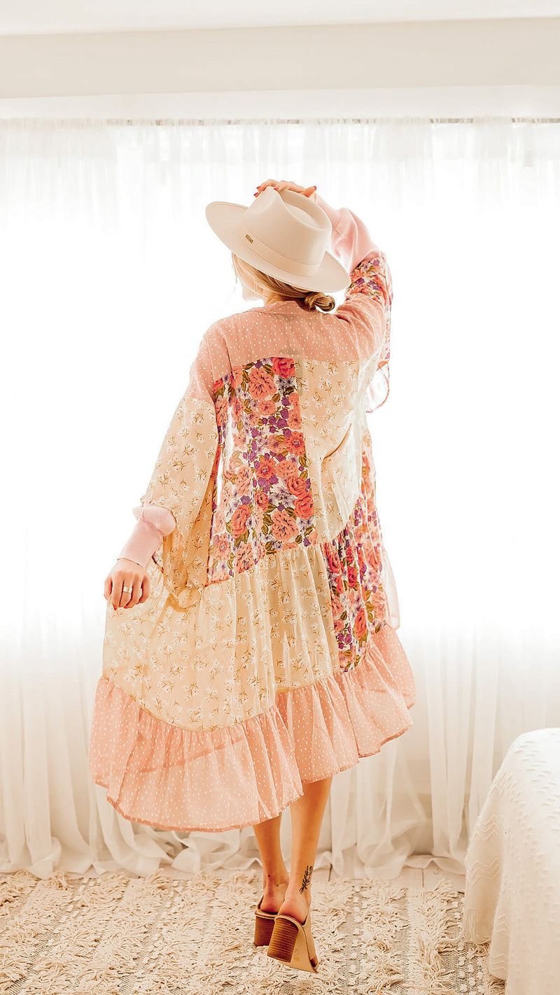 Sheridan Floral + Polka Dot Patchwork Kimono