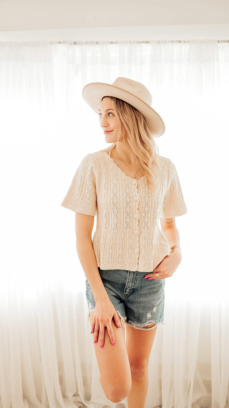 Willow Cream Knit Top