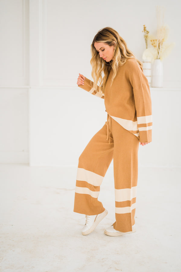 Perry Camel Stripe Lounge SET