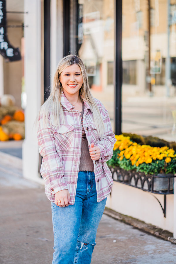 Winnie Mauve + Taupe Plaid Jacket