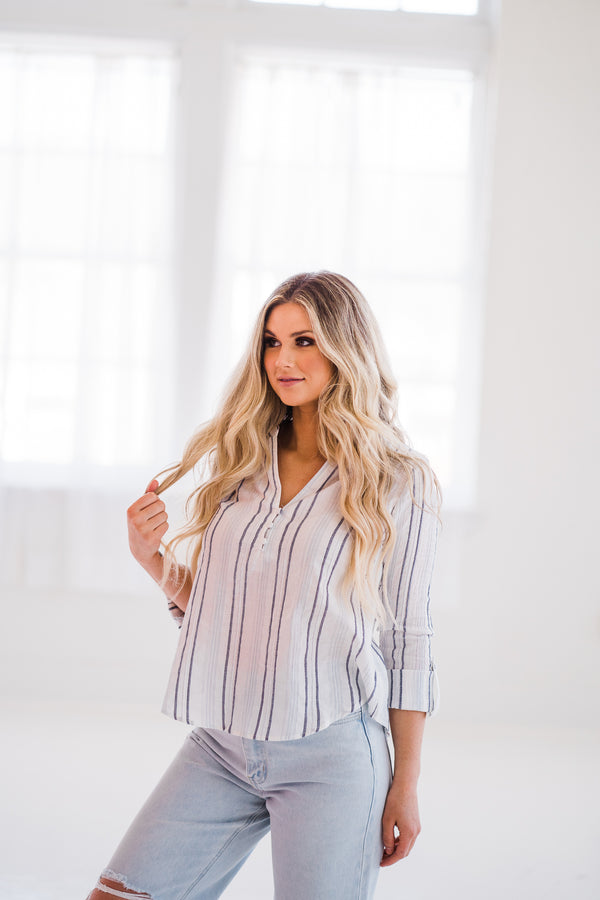 Linen Striped Top