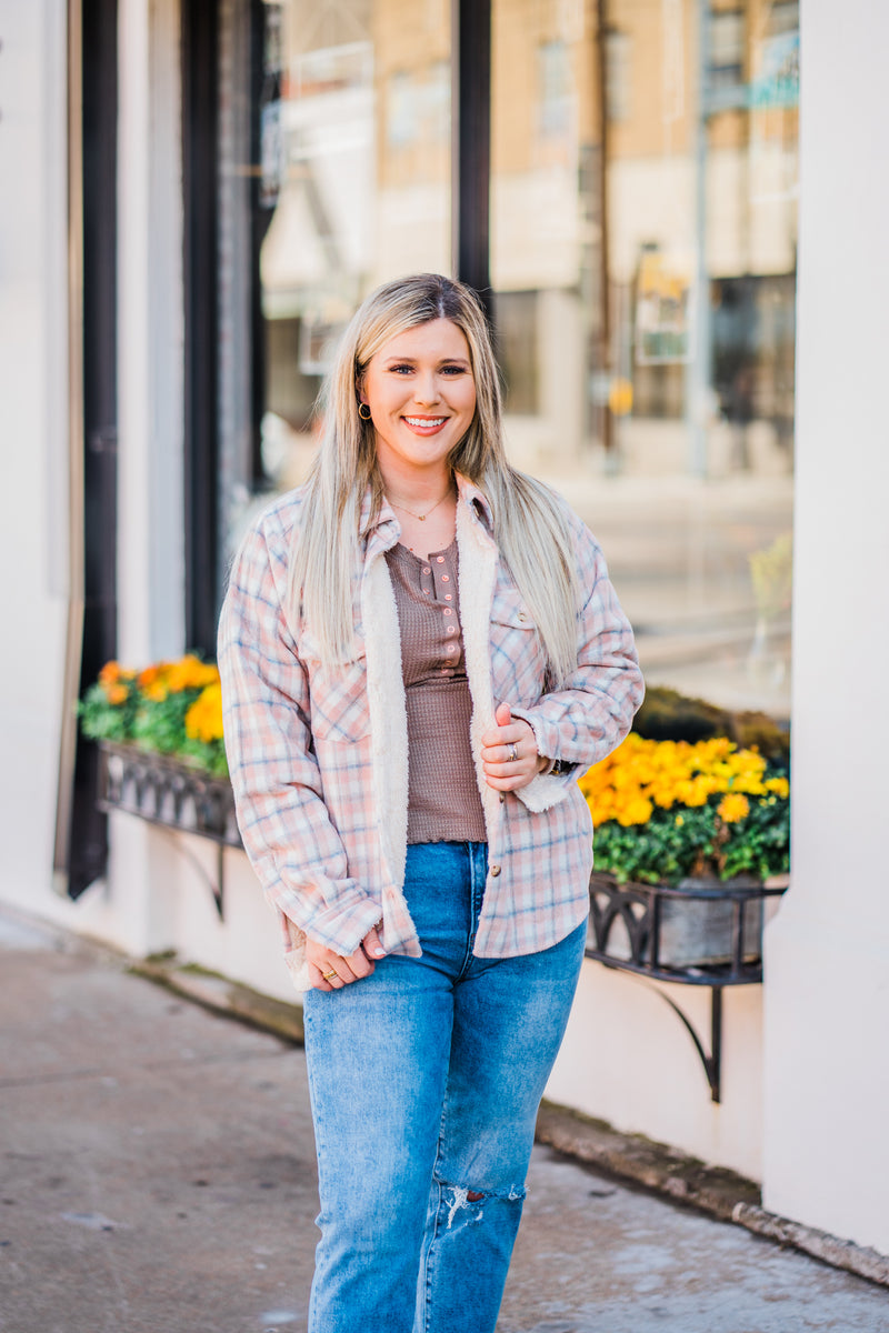 Dreamy Days Fleece Lined Plaid Jacket