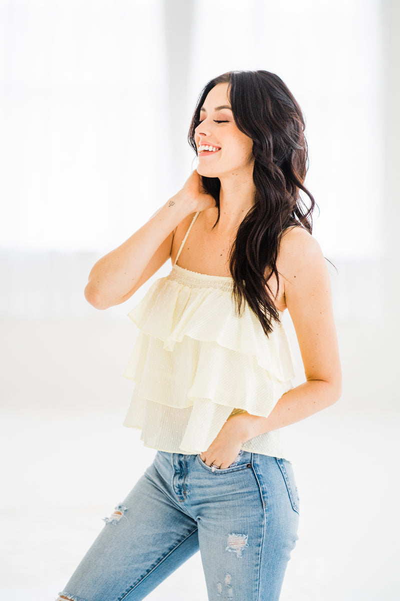 Lemon Ruffle Tank