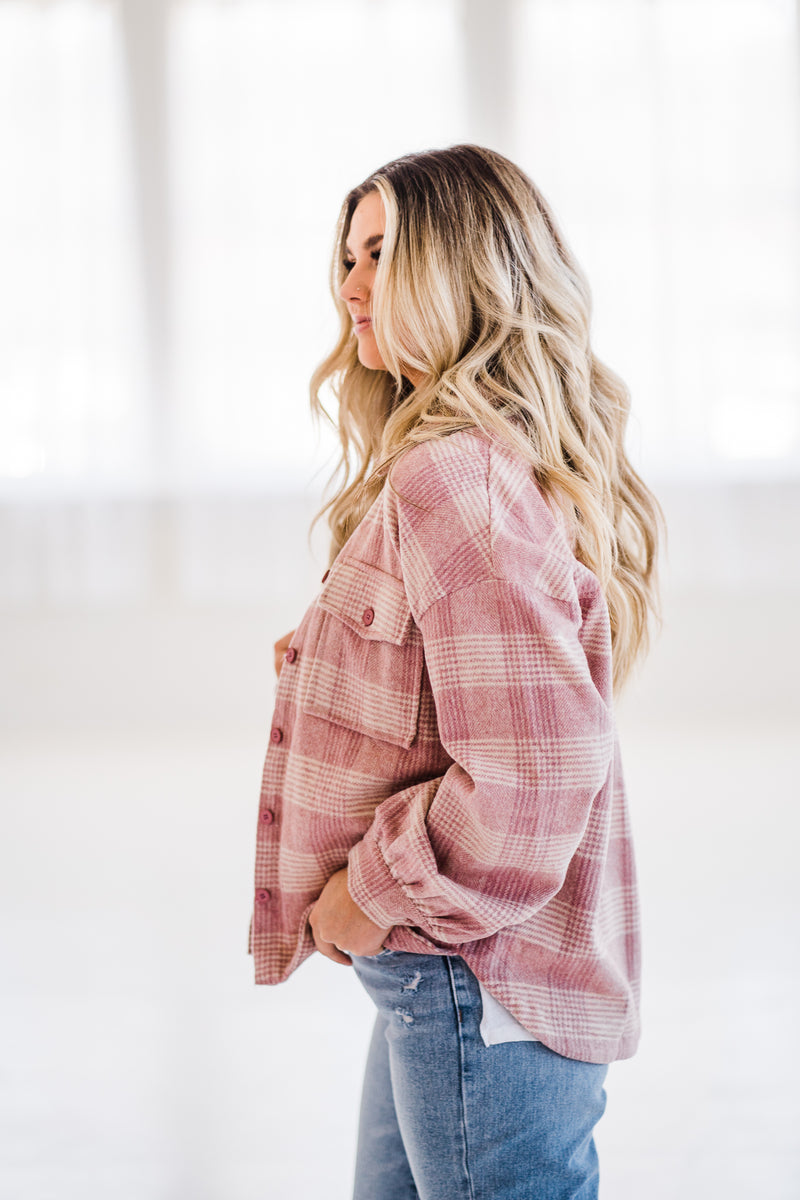 Pink Plaid Flannel Shacket