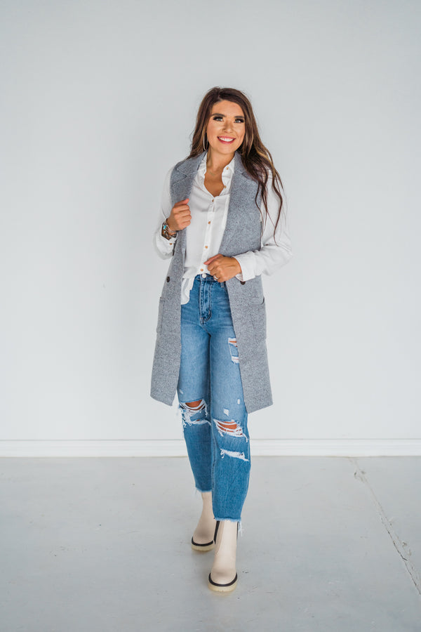 Georgia Grey Knit Vest