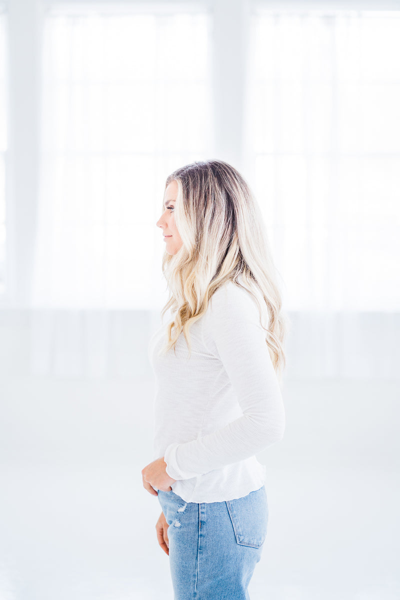 Sydney Ivory Ribbed Top