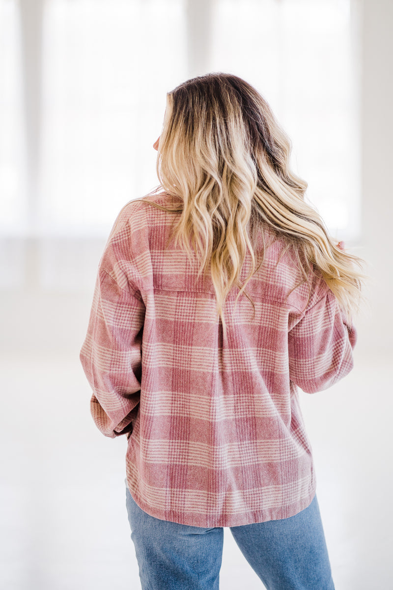 Pink Plaid Flannel Shacket