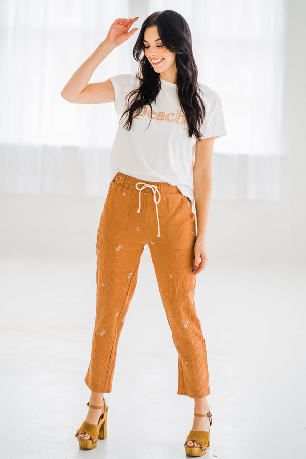"Peachy Keen" Cuffed Tee