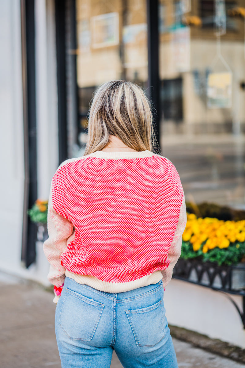 Pops of Pink Fairisle Sweater