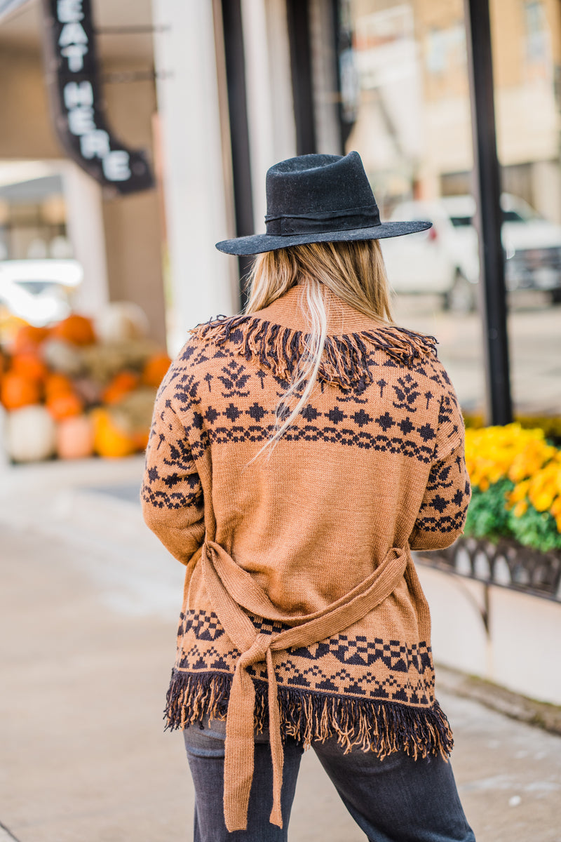 Austin Camel Fringe Cardigan