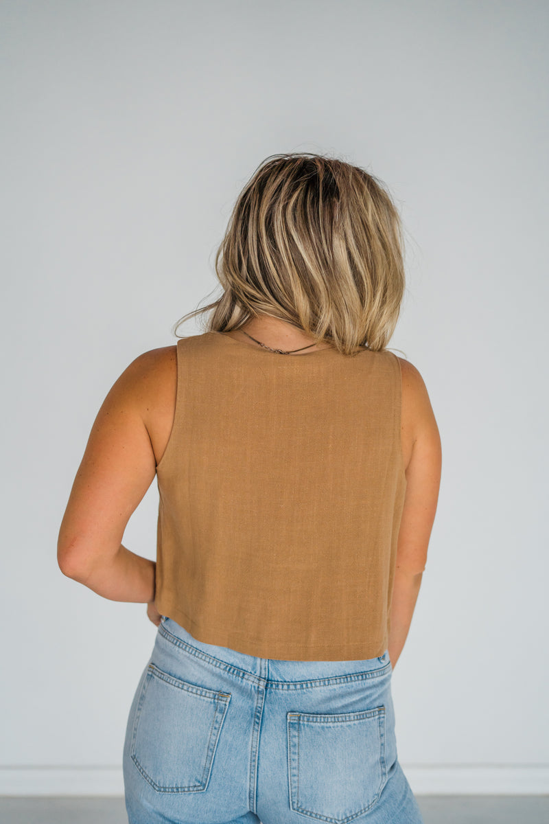 Calla Camel Linen Tank