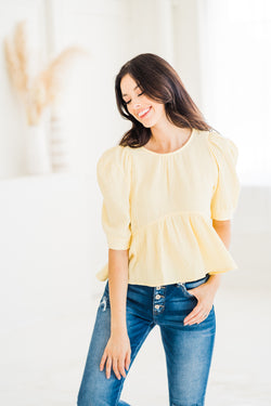 Vintage Summer Yellow Top