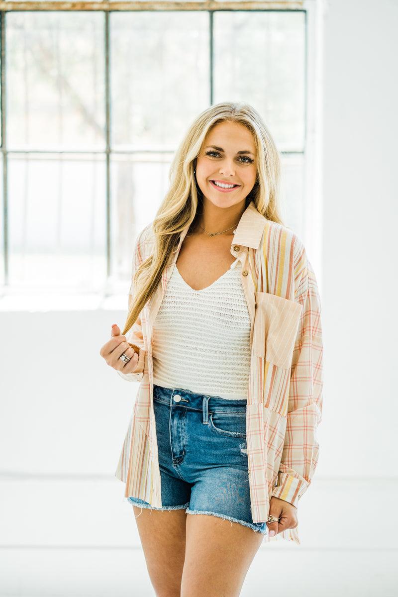 Summer Sunset Stripe Buttondown