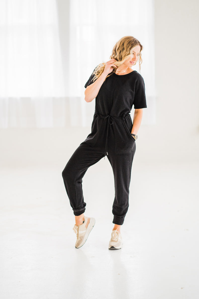 On the Go Black Jumpsuit