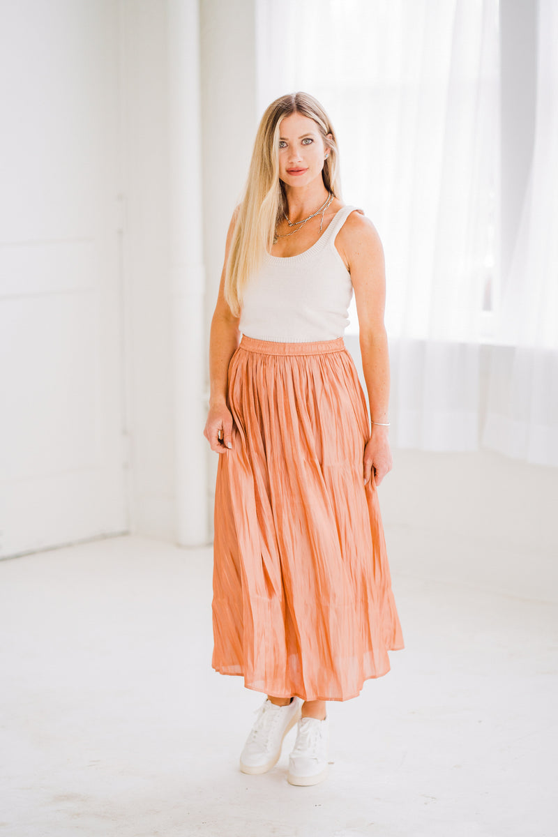 "Time to Shine" Coral Maxi Skirt